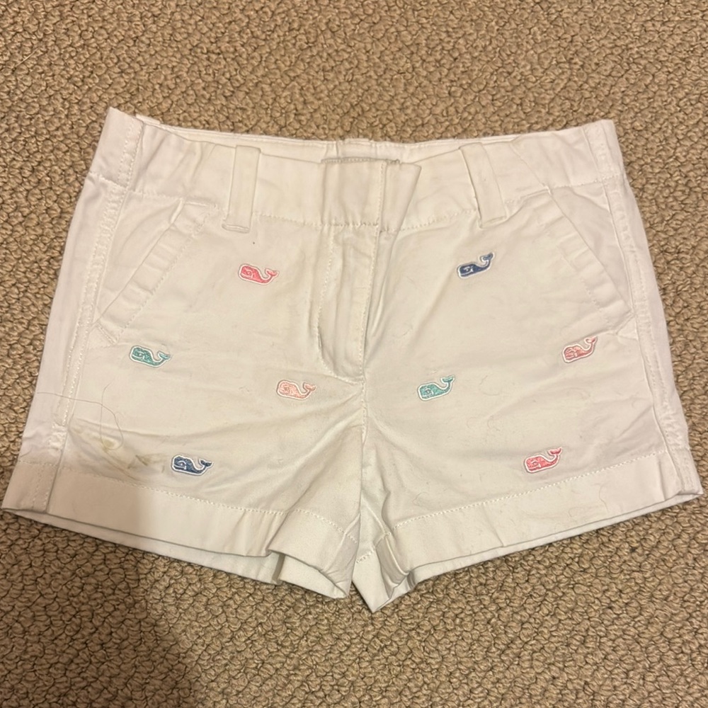 Girls White Embroidered Shorts Vinyard vines